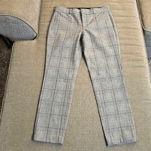 Banana Republic Sloan Gray White Plaid Casual Office Crop Career Office Pants 0
